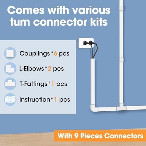 116in Cord Hider Kit Paintable Cable Raceway White