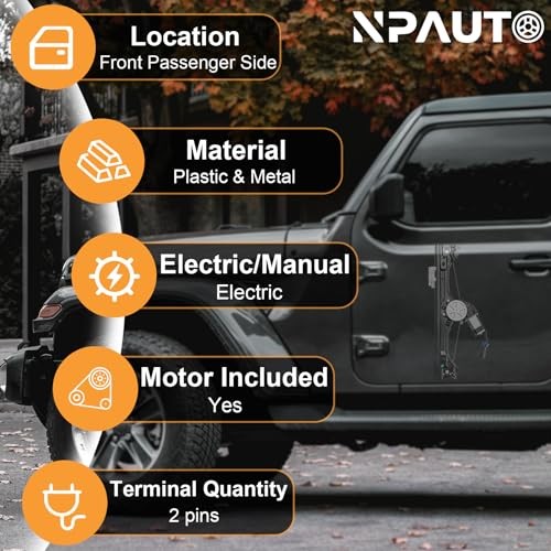 Front Right Passenger Side Power Window Regulator with Front Passenger Side