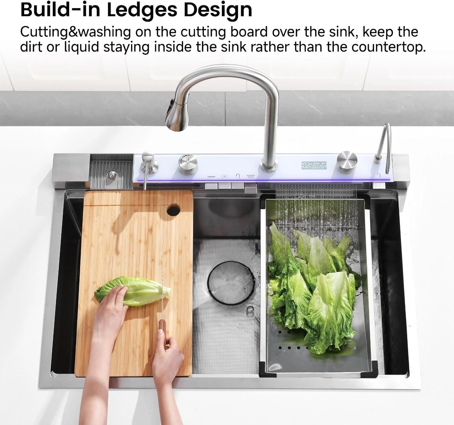 33x22 Inch Stainless Steel Undermount Kitchen Sink Single Bowl with Faucet Combo