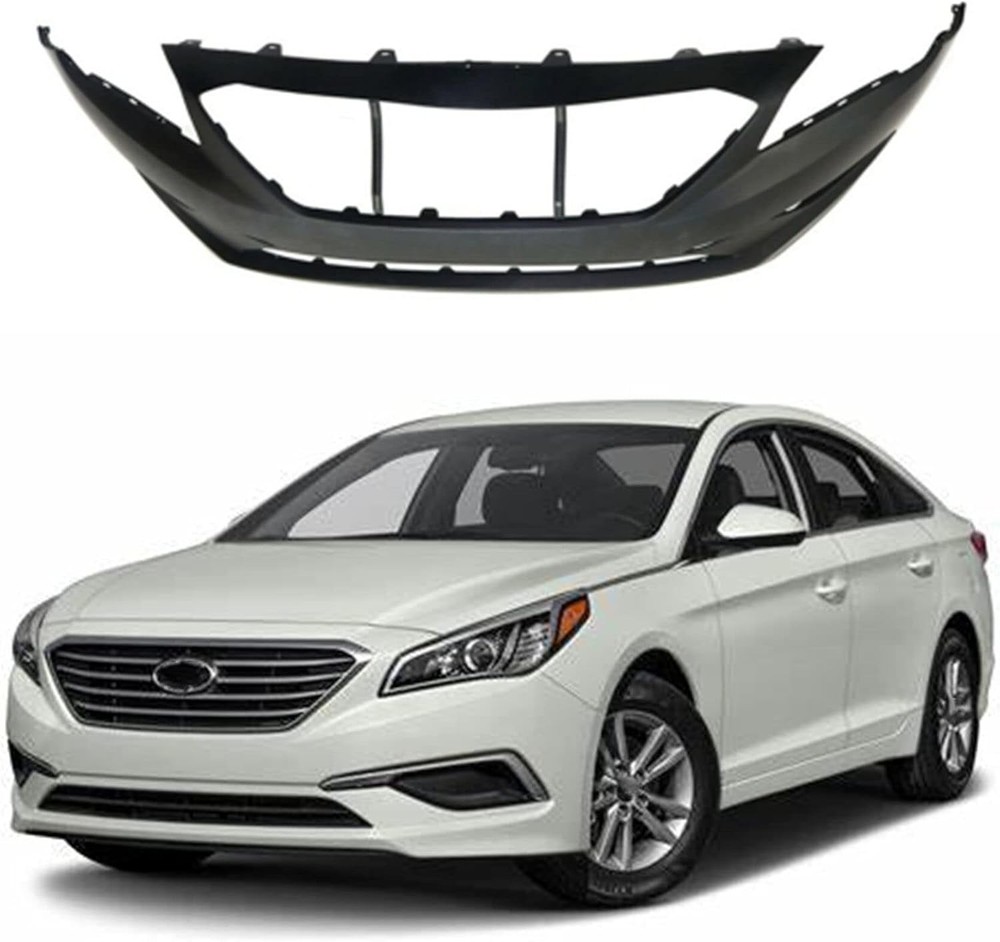 Front Bumper Cover Plastic Primered Replacement for 2015-2017 Sonata 2.4L