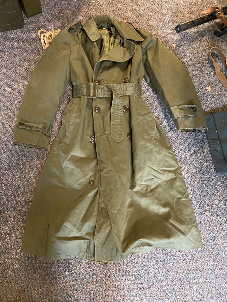 ORIGINAL WWII US ARMY OFFICER M1938 TRENCH JACKET COAT-SIZE MEDIUM