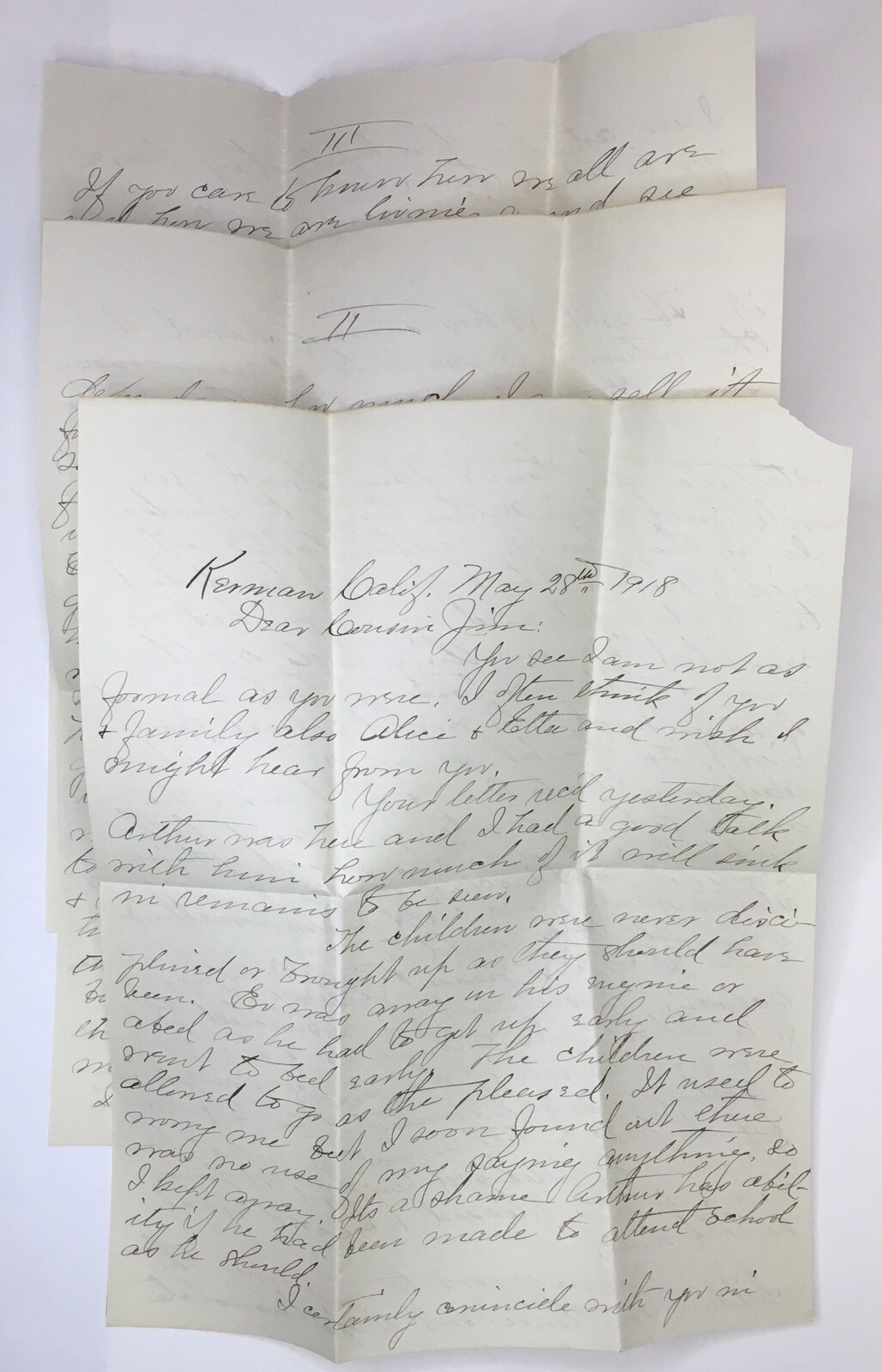 Antique 1918 Letter Origin California with Lake Street State Bank MN Reciept