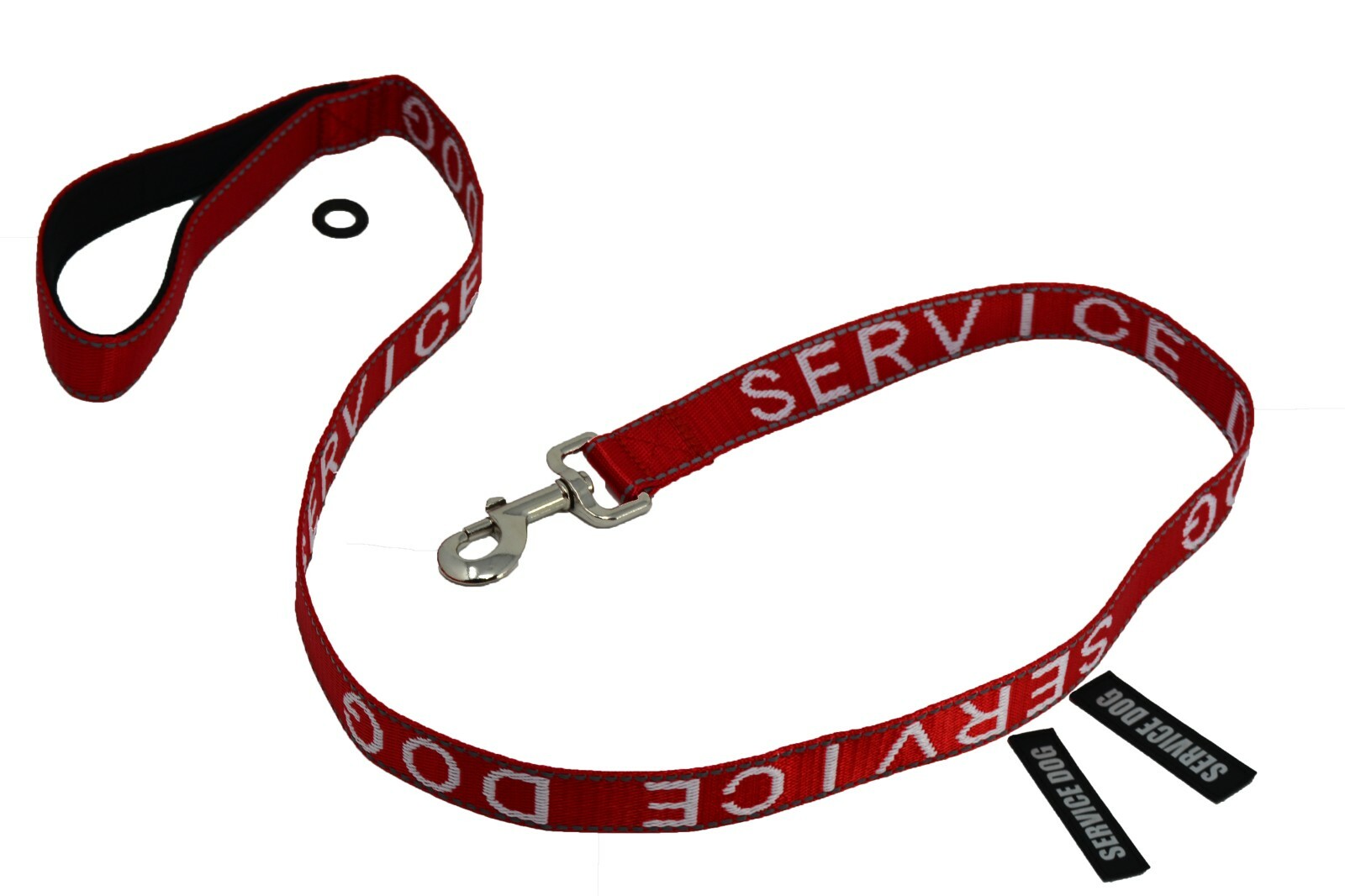 Albcorp Service Dog Leash - Embroidered- Padded Neoprene Handle and Reflective