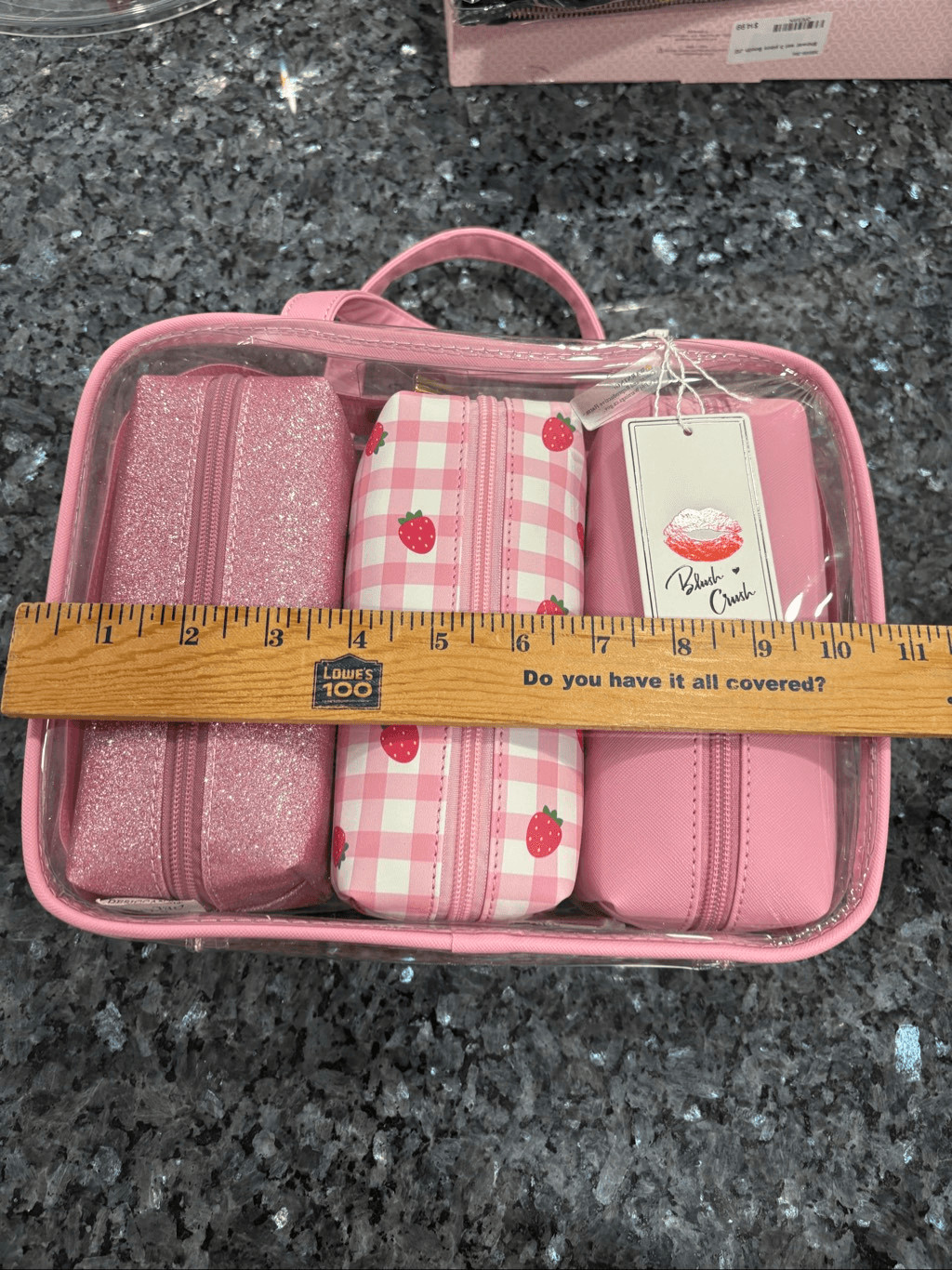 Blush Crush Pink Travel Cosmetic Bag Set 3 Piece Makeup Bags New