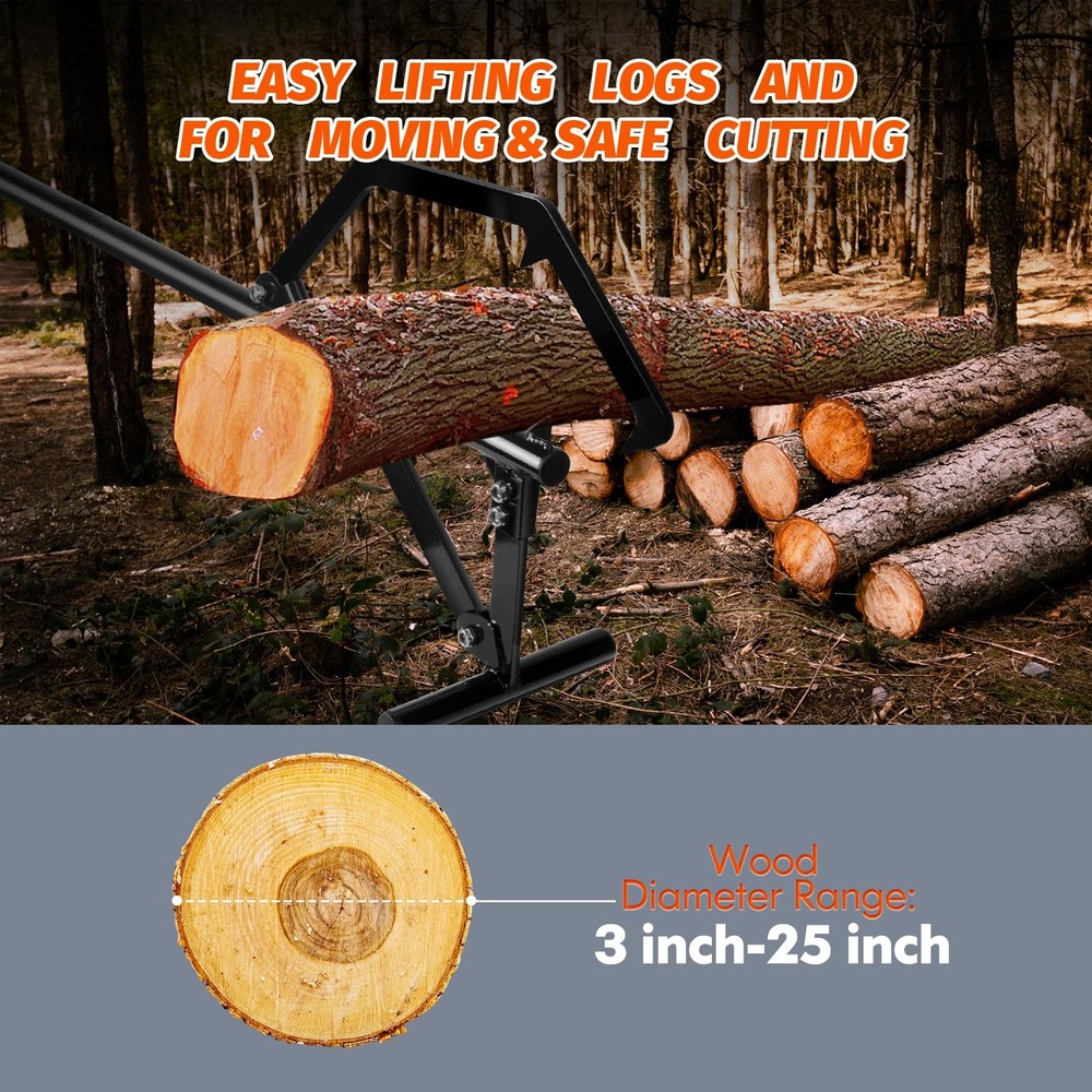 Bazayona Faeshoo Timberjack Log Roller Lifter, Adjustable Logging Tools Log R...