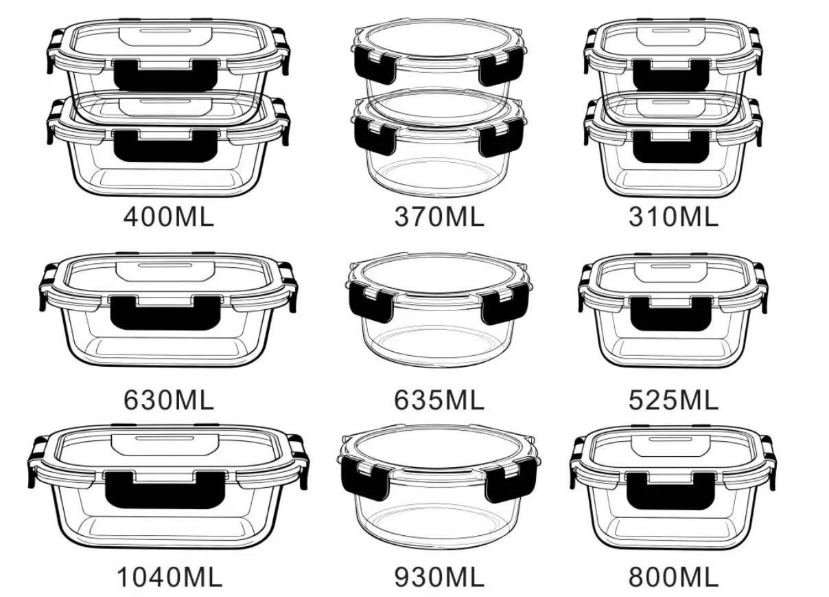 24pcs Glass Food Storage Containers with Lids, Airtight Glass containers