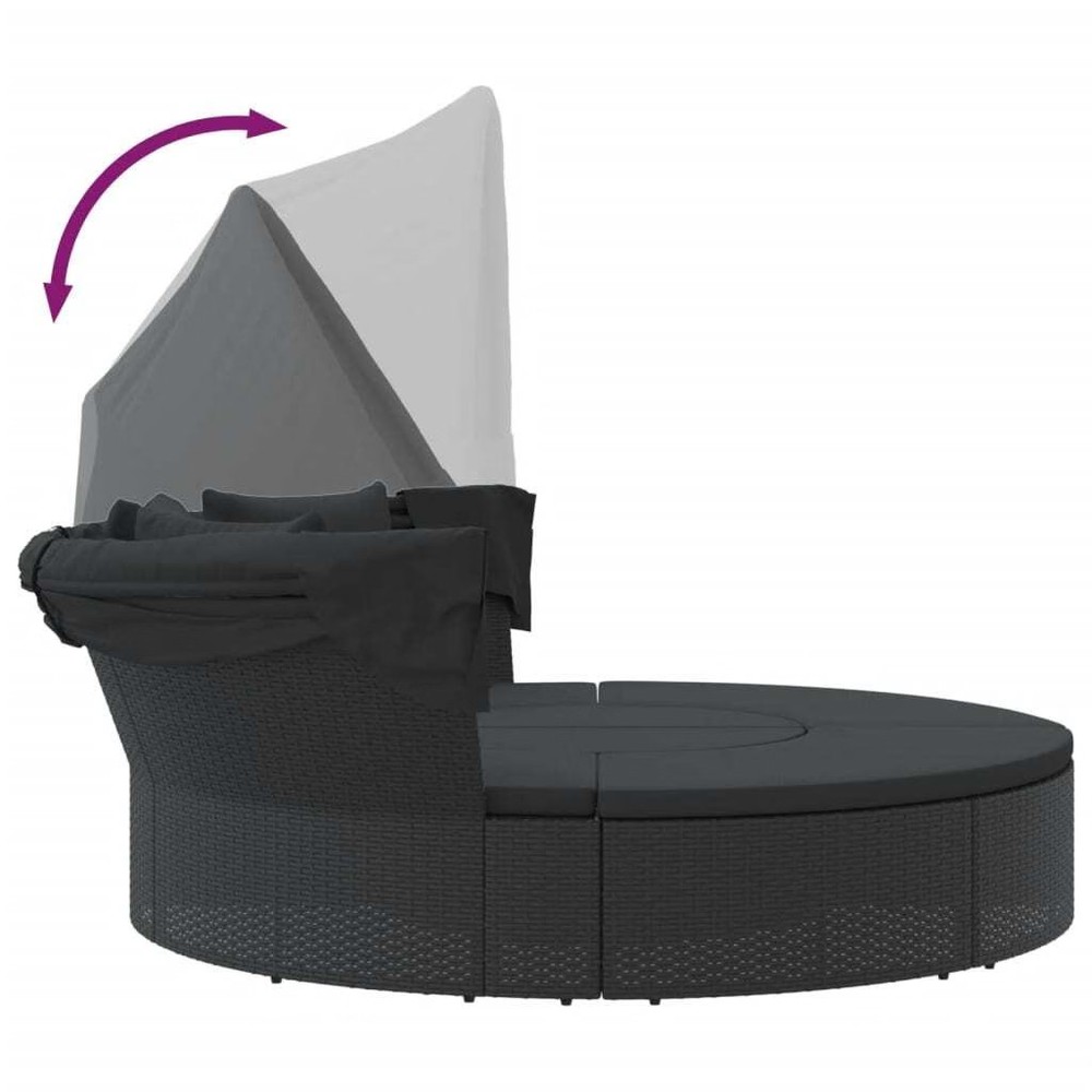 Outdoor Lounge Bed Black
