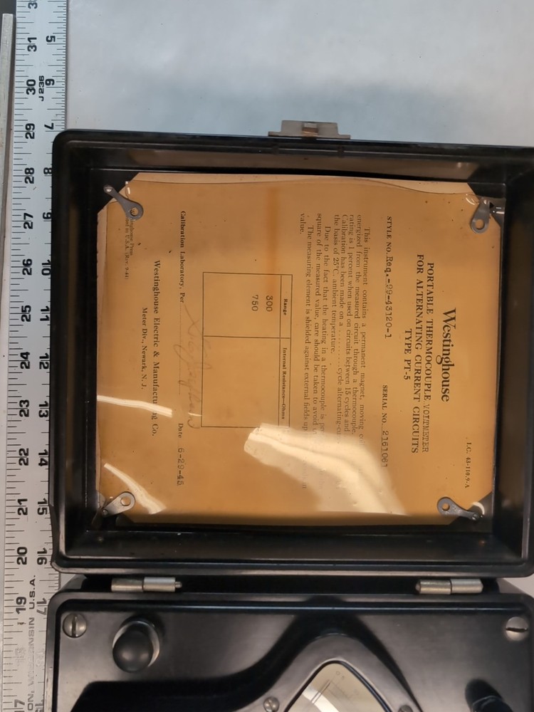 Westinghouse Portable Transformer Type AMMETER Type PA-5 Frequency 25-135 Cycles