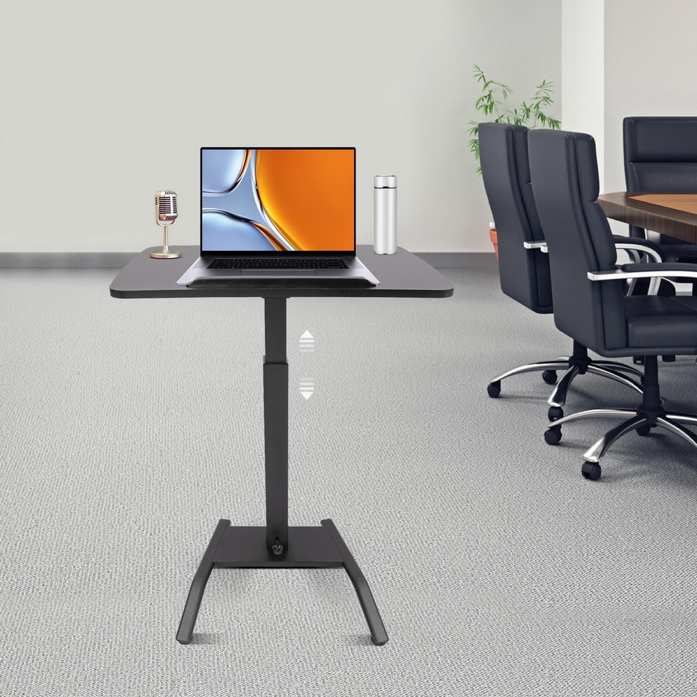 Rolling Desk Laptop Podium Desk Adjustable Standing Lifting Desk Computer Table