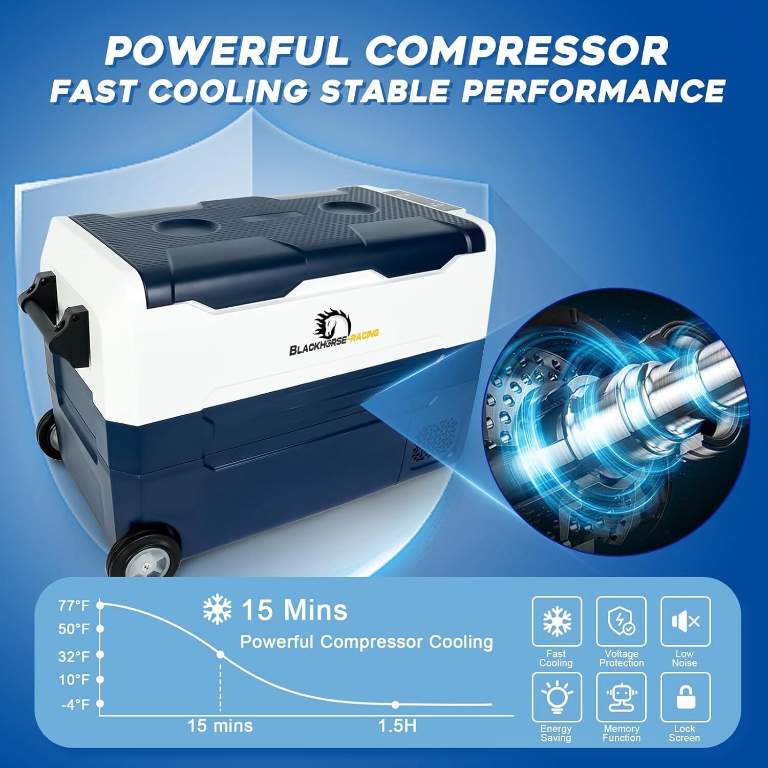 35L/37QT Portable Car Refrigerator Freezer Compressor Cooler Dual Zone 12V