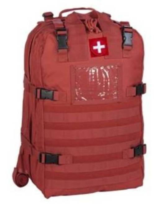 Empty STOMP Tactical Field Medical Backpack - Rescue Red