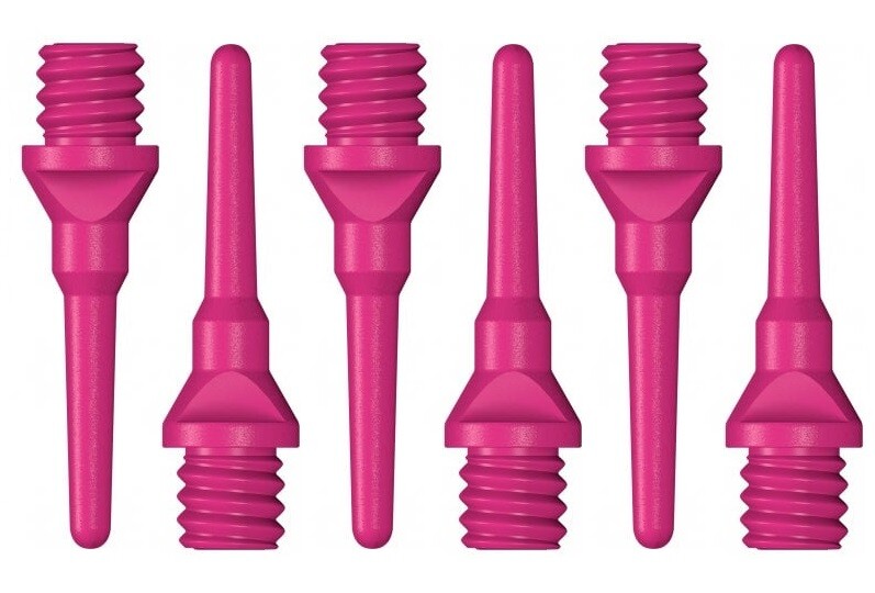 100 Tufflex 2BA Plastic 16mm Soft Tip Dart Points - Pink