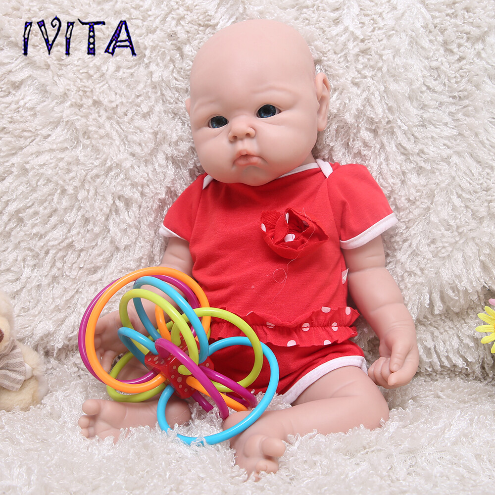 IVITA 19" Full Soft Silicone Reborn Baby Girl Doll Kids Gift Vivid Silicone Doll