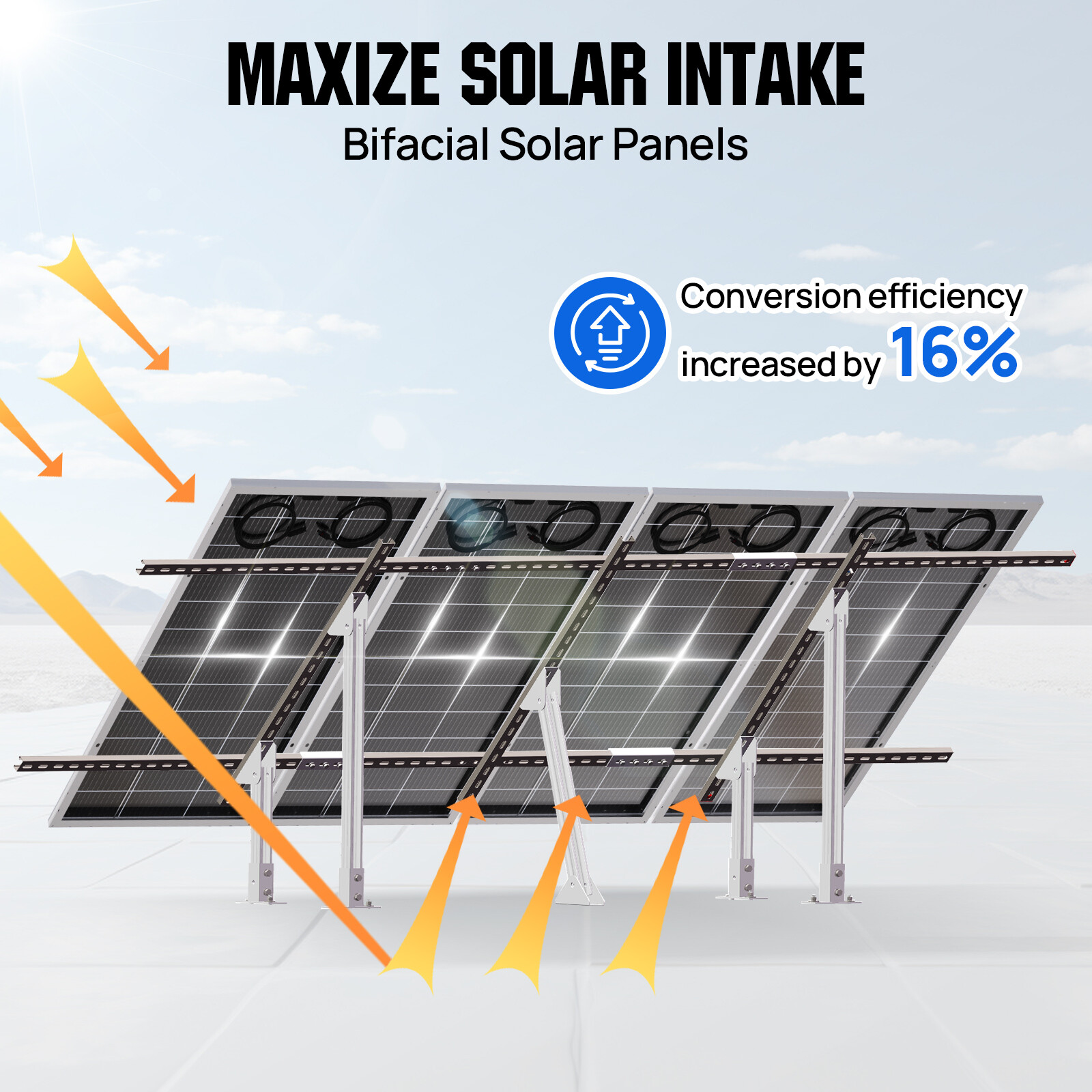 ECO-WORTHY Adjustable Solar Panel Mounting Brackets Kit System for 8PCS Panels