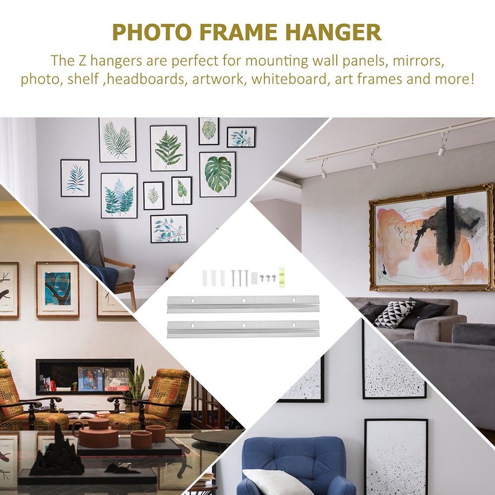 2 Sets Photo Frame Hardware Picture Wall Mounting Interlocking Brackets