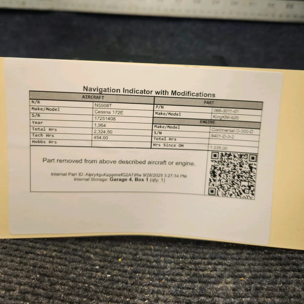 066-3011-01 | King KNI-520 | C172E | Navigation Indicator with Modifications