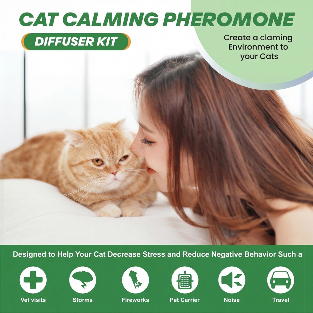 Multi Cat Calming Diffuser Kit (3 Pack) 48ml Refill Cat Pheromone Diffuser