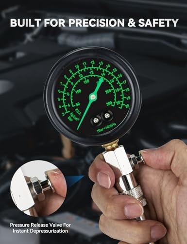 Professional Compression Tester Kit - 300 PSI Triple-Scale, 2 Spark Plug Testers