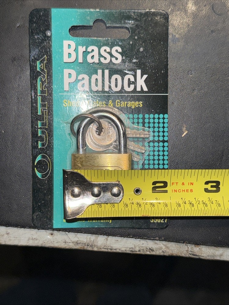 Three (3) For $15. 1 1/4” Padlock Solid Brass Padlock NOS Keyed Different J Lock