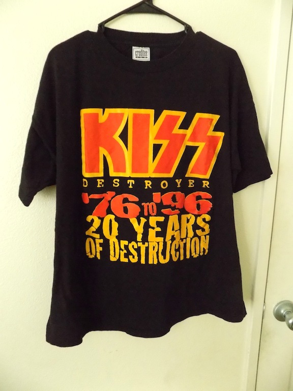 KISS DESTROYER '76-'96 20 YEARS DESTRUCTION Reunion Tour Concert T-Shirt XL Gene