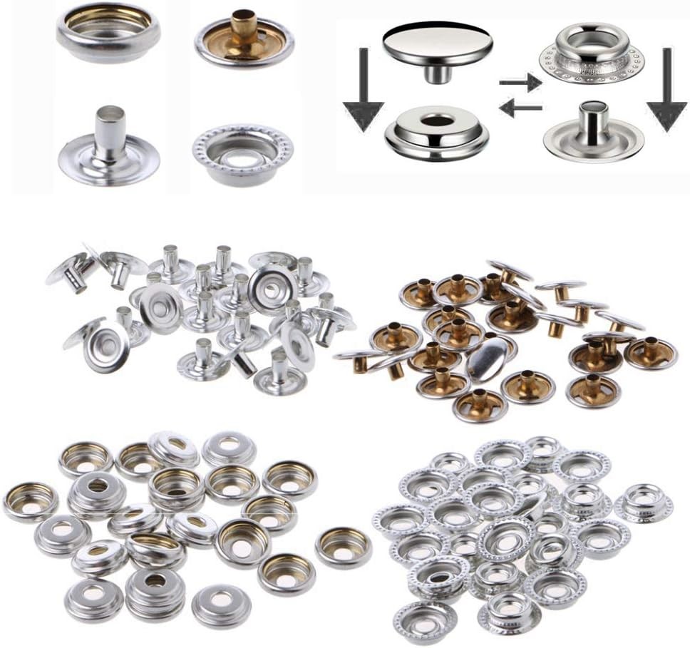 25 Sets Snap Fastener Kit,Snaps Button Tool Stainless Steel