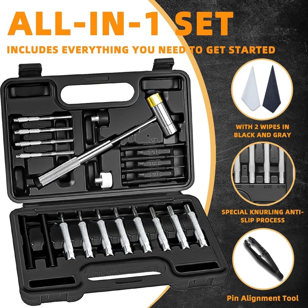 High Quality Punch Tool Set with Bench Block and Storage for Mechanical Work