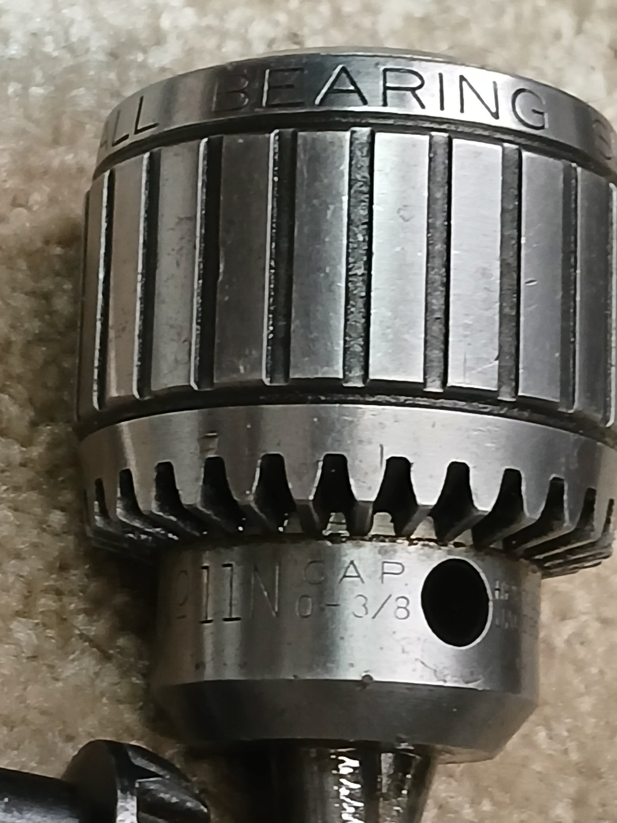 JACOBS 11N BALL BEARING SUPER DRILL CHUCK 0-3/8" 0-10mm CAP JACOBS TAPER #2 JT2