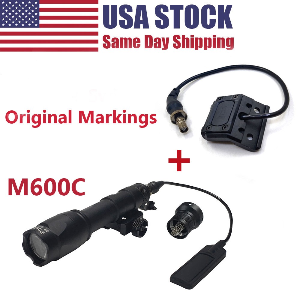 Tactical M600C Weapon Light LED Flashlight Set + Mod Button Remote Switch US