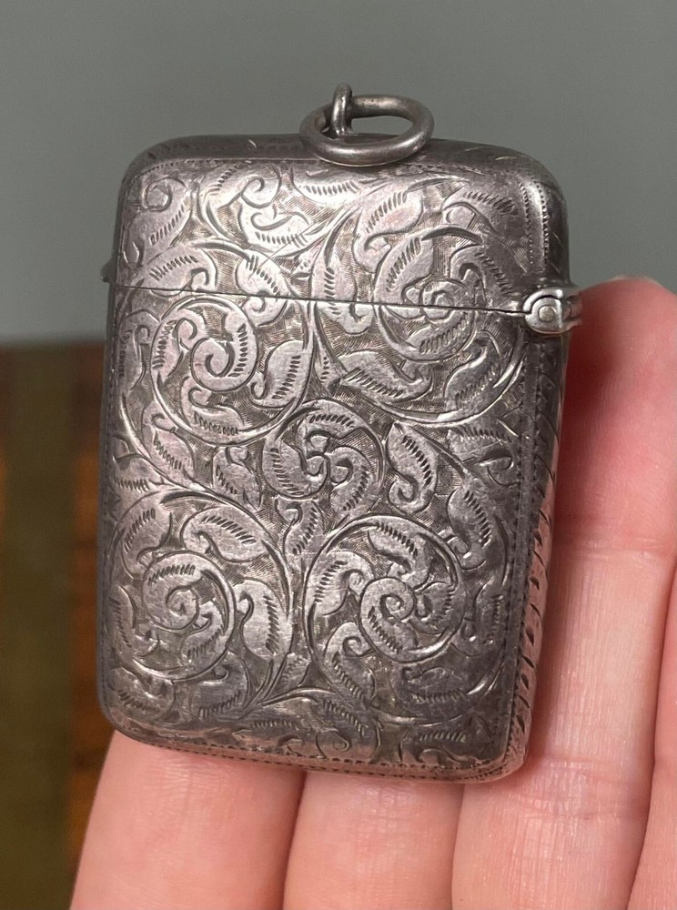 Solid Silver Vesta Box Match Safe William Henry Johnson