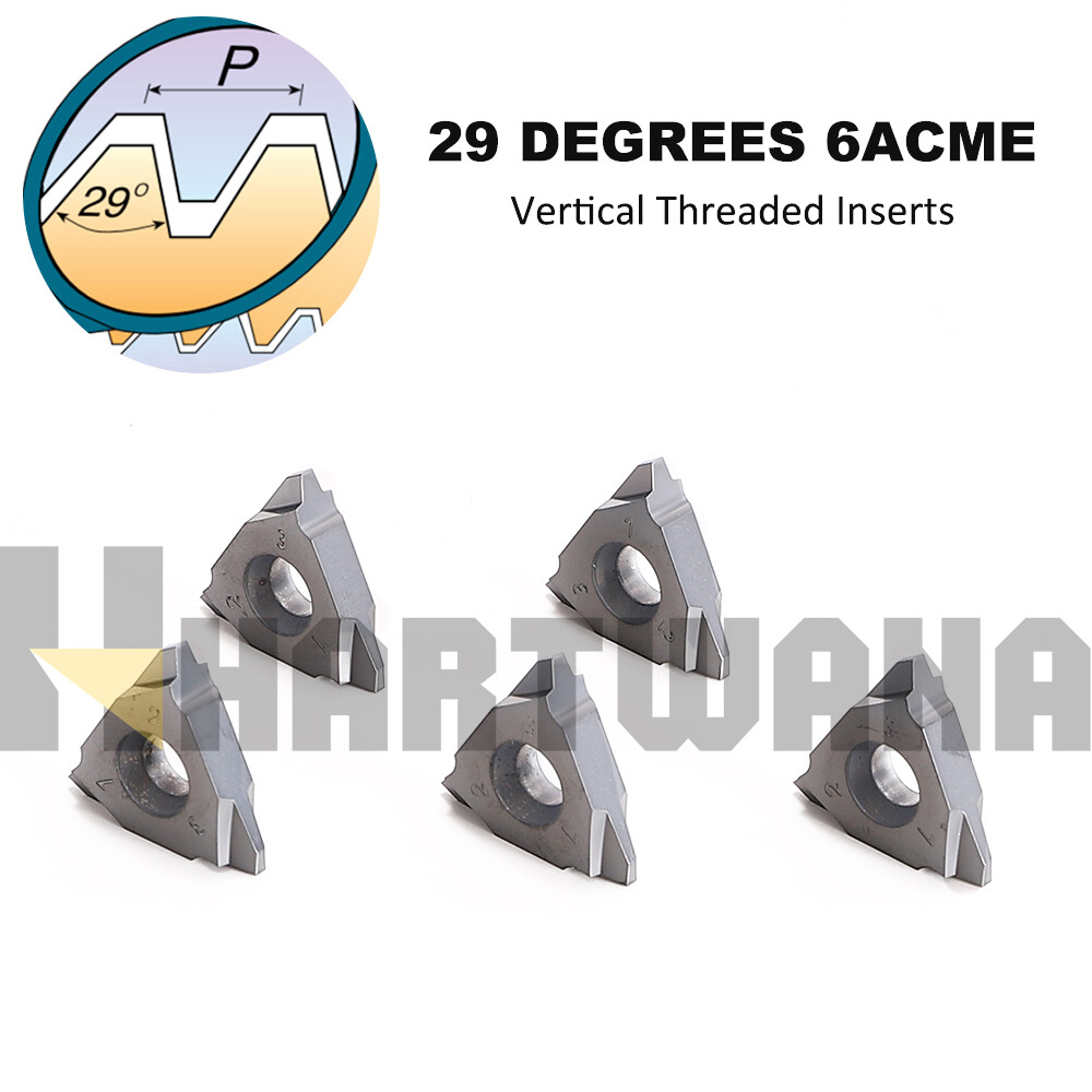 5PCS Carbide Insert Threading Inserts 29° 22VER6ACME For Trapezoidal Turning