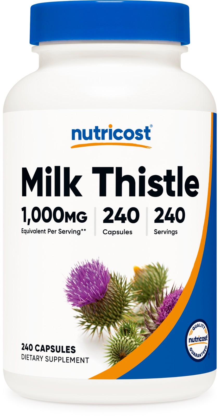 Nutricost Milk Thistle 250mg (1000mg Equivalent), 240 Vegetarian Capsules
