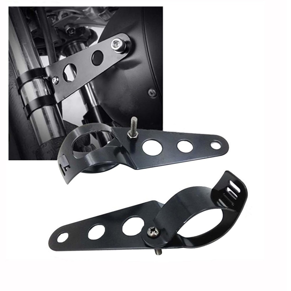 Motorcycle Headlight Bracket,Universal Headlight Ear Brackets, 2pcs Black