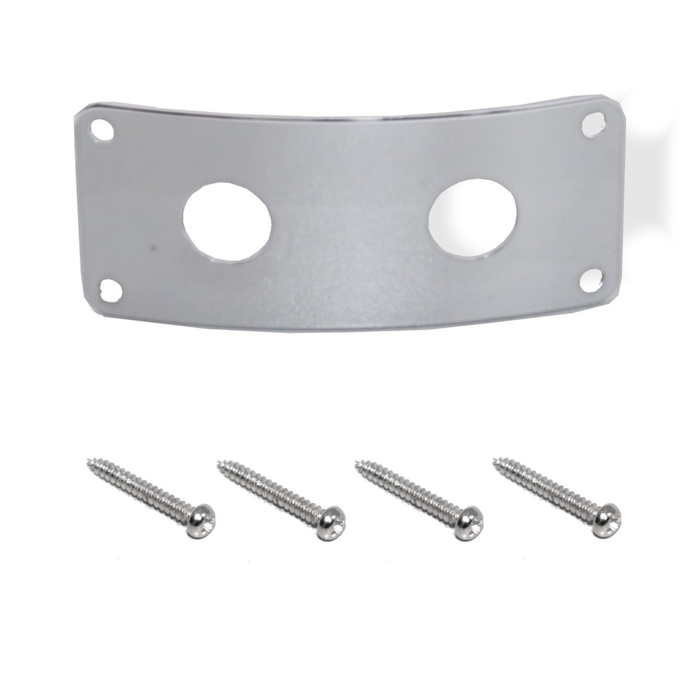 Jack Plate Rectangular Double Jack Curved Body Mount Chrome 0811228CH