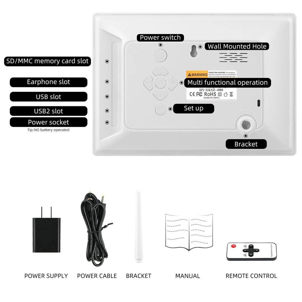Digital Alarm Clock, Multiple Alarm Functions, Clock with Date and Day, Digit...