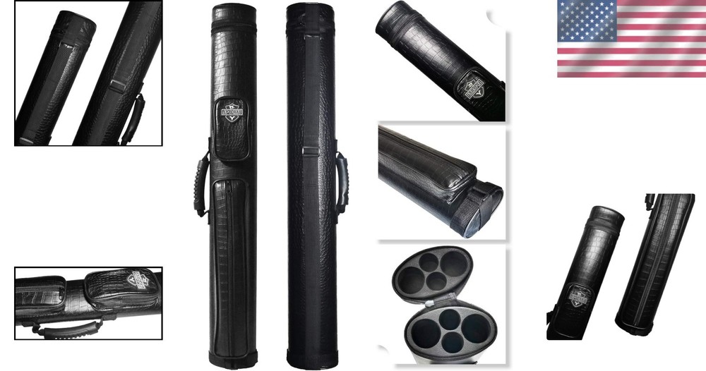 Adjustable Strap 2x2 Hard Shell Pool Cue Case for Billiards – Perfect Protection