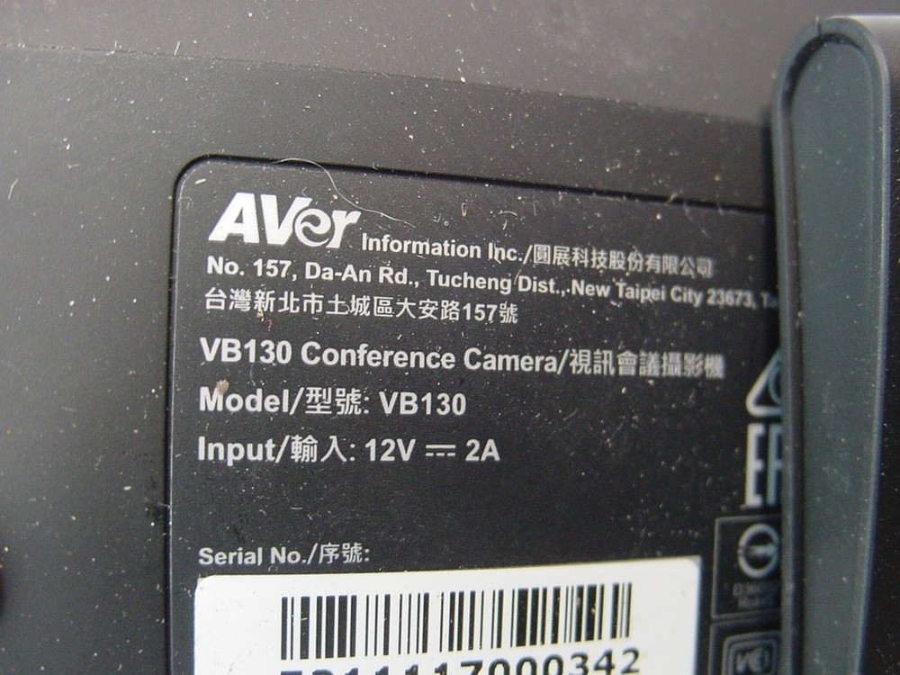 AVER VB130 CONFERENCE CAMERA - NO POWER CORD