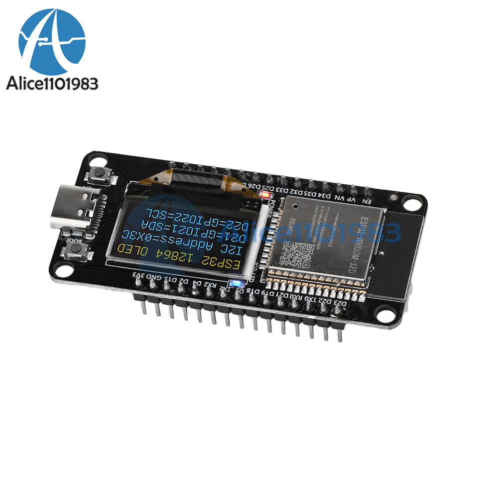0.96" ESP32 ESP-WROOM-32D WIFI Bluetooth Development Board OLED CH340C Module