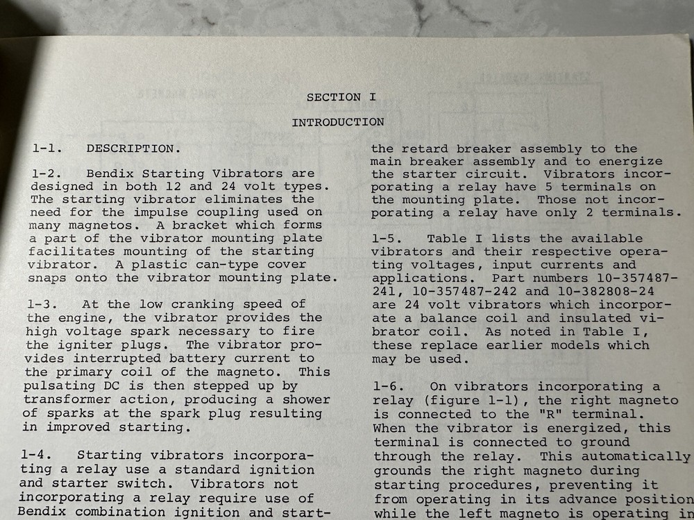 Bendix Starting Vibrator Assemblies Magnetos Overhaul Instructions