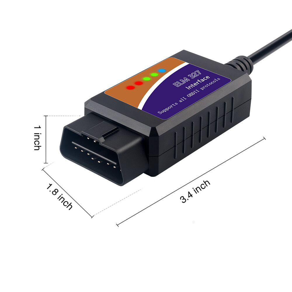 US FORScan ELM327 OBD2 Car Diagnostic Scanner Adapter USB Code Reader For Ford