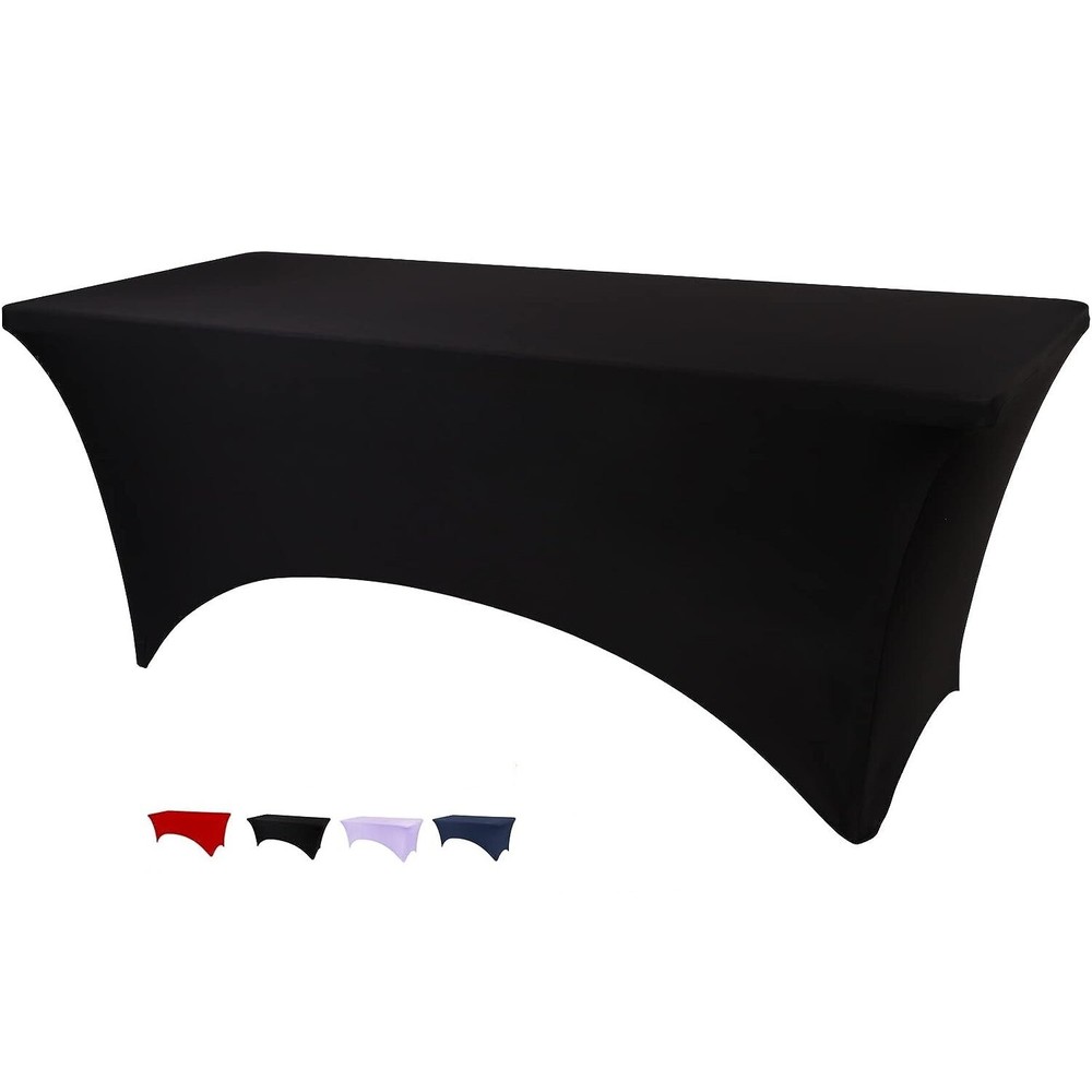 2PK Spandex Fitted Tablecloth Rectangular Stretch Table Cover for Wedding Party