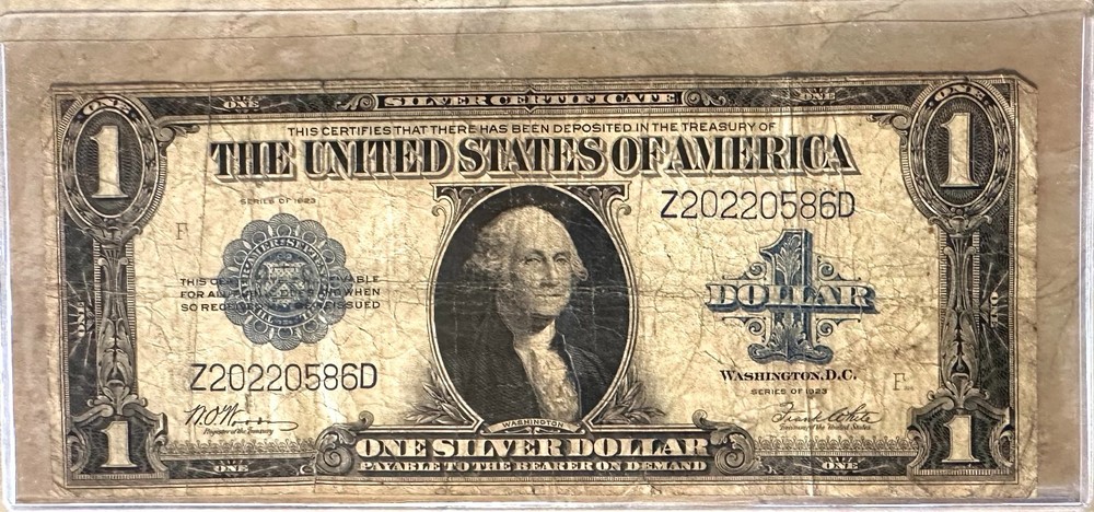 1923 $1 Silver Certificate Large Note Blue Seal Dollar Bill