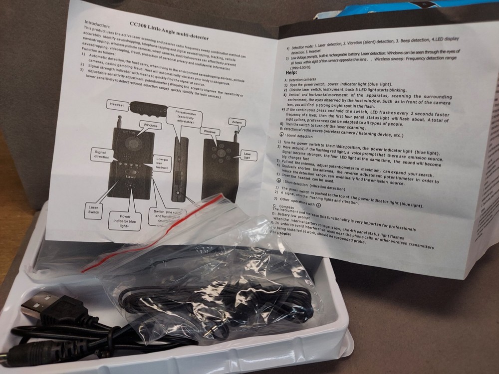 Full Range All-Round Detector CC308+Eavesdropping device Open box