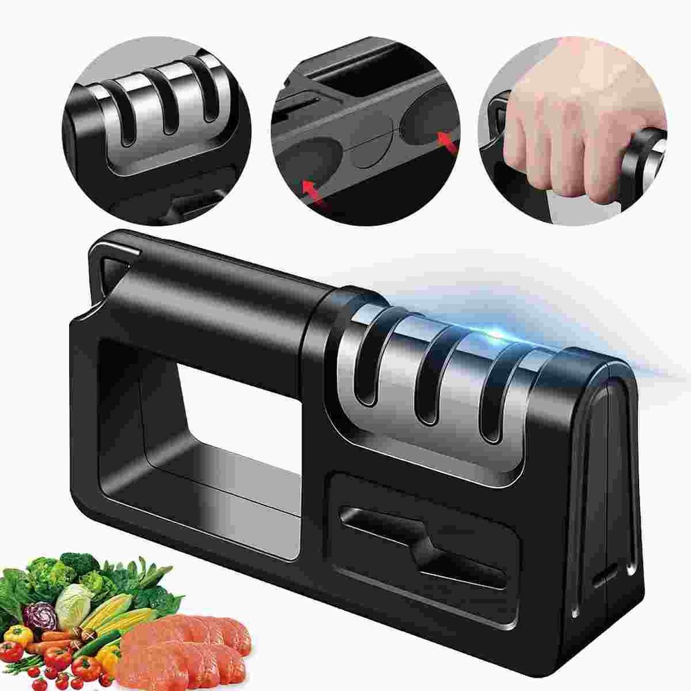 4 Stage Knife Sharpener Professional Ceramic Tungsten Kitchen Sharpening System