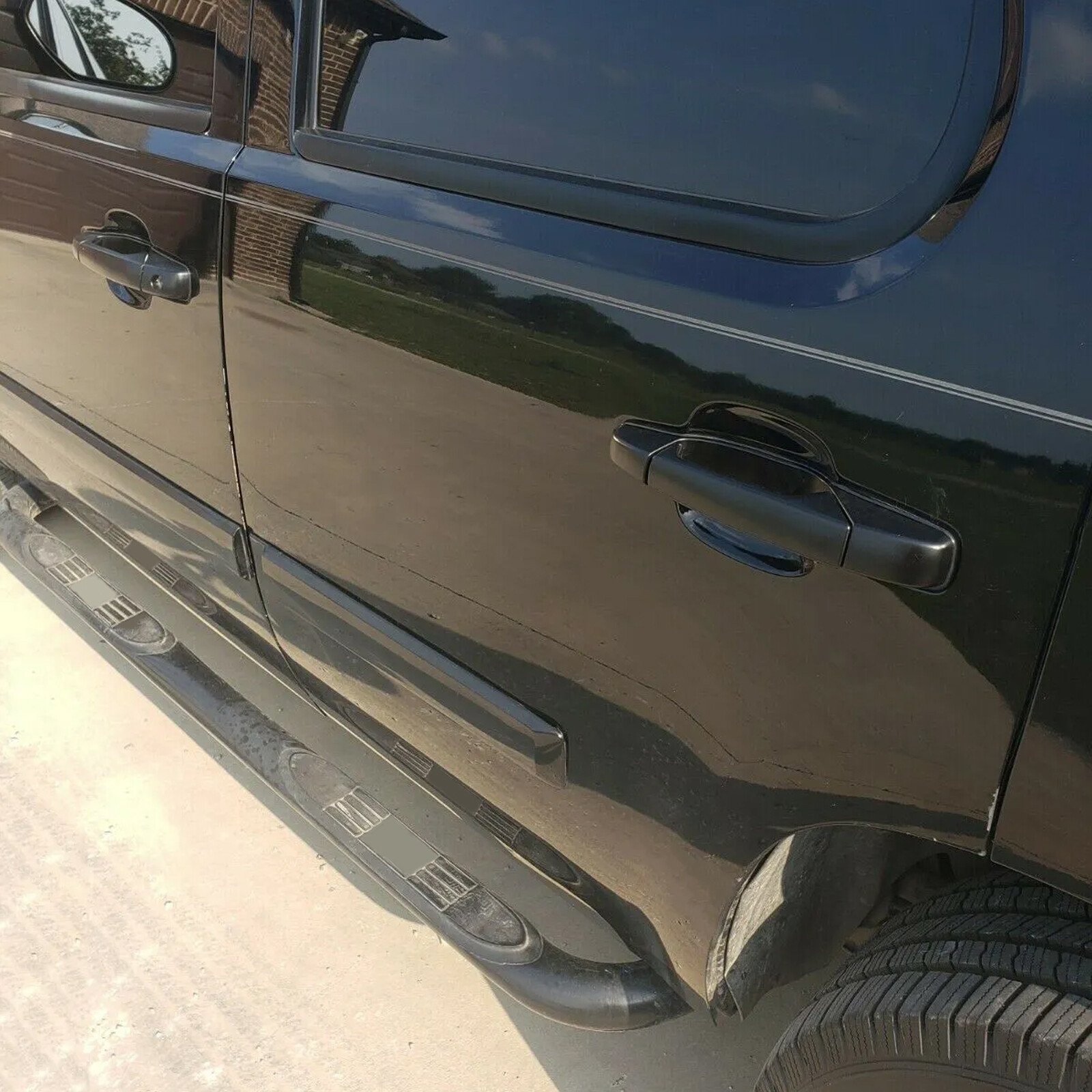 Set of 4 Door Handle Black Front & Rear For Chevy GMC Tahoe Yukon Sierra 07-14