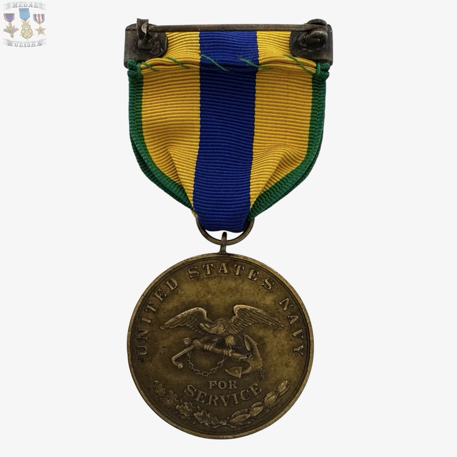 #382 WWI U.S. NAVY MEXICO CAMPAIGN MEDAL NUMBERED BAILEY BANKS & BIDDLE WW1