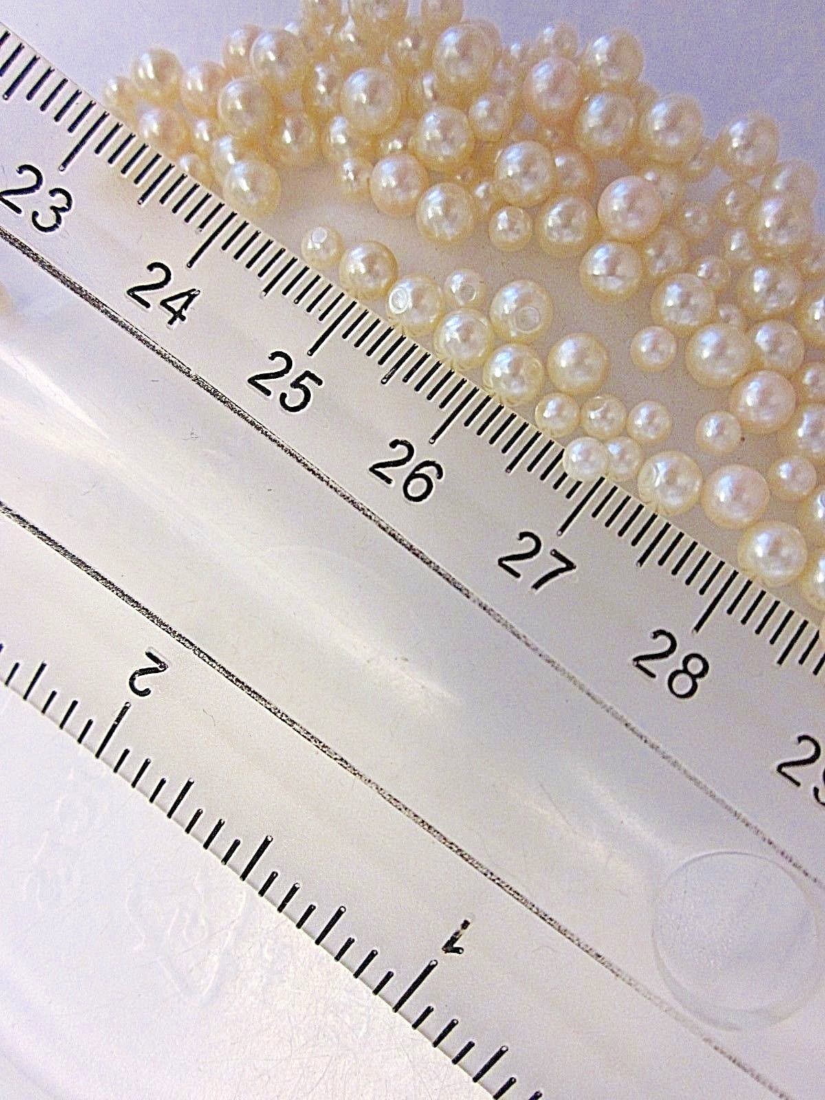 130 VTG NOS SMALL NO HOLE & 1 HOLE FAUX PEARLS LOT 2mm- 4mm JEWELRY REPAIR CRAFT