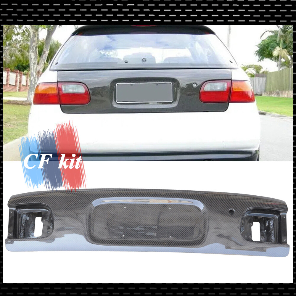 For 92-95 Honda EG Civic Carbon Fiber Hatchback Rear Trunk Boot Lid Cover 3Dr