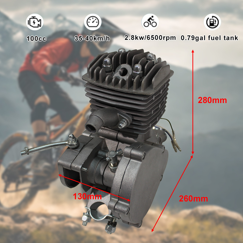 100cc Motorized 2-Stroke Upgrade Kit For Gas Engine Bicycle Conversion