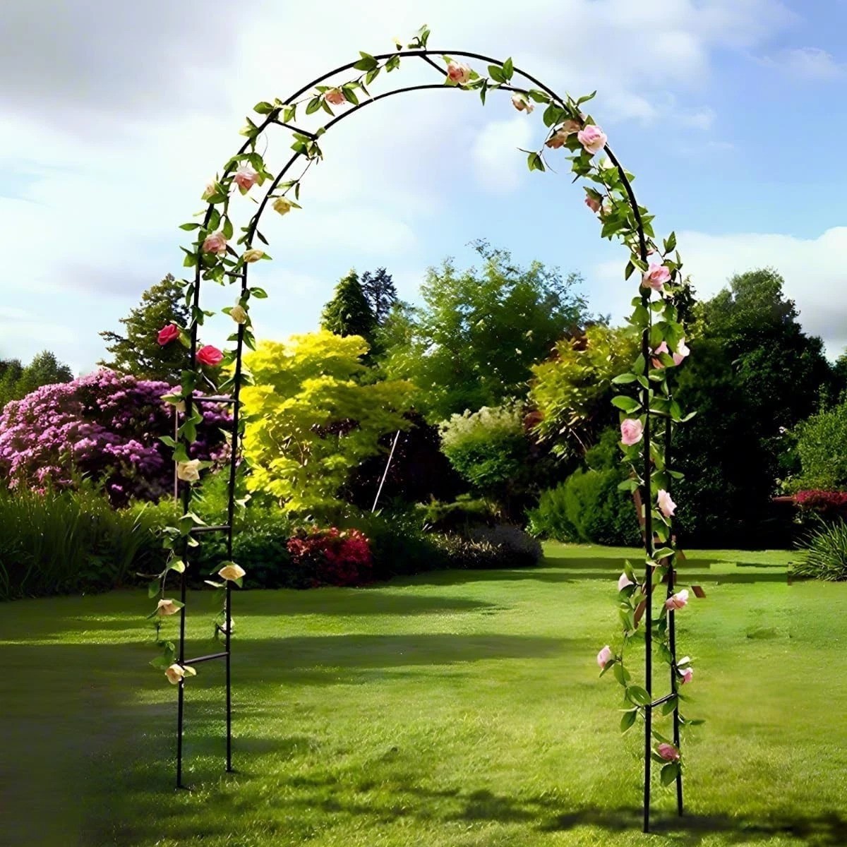 Stunning 4.6ft Wide Metal Garden Arch for Weddings & Climbing Plants Decoration