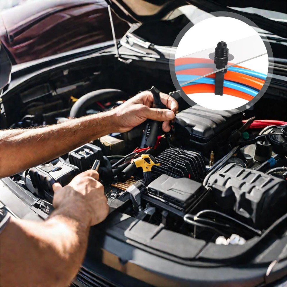 Semrien 120 Pcs Push Mount Cable Ties Assorted Sizes, Black Nylon